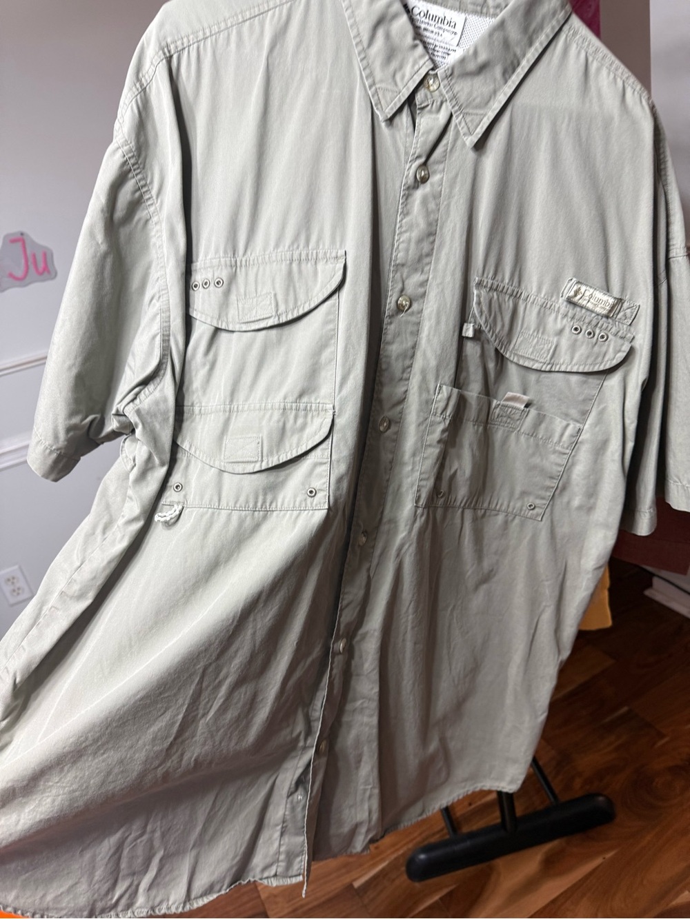 Columbia Men's Short-Sleeve Button Shirt in Light Sage